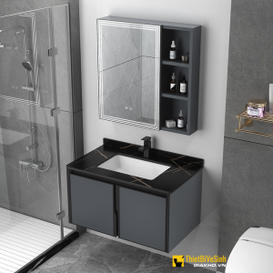 Bộ Tủ Chậu Lavabo Nhôm Kèm Tủ Gương Cao Cấp Navier NV-558