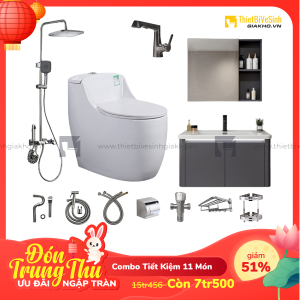 Combo Trọn Bộ Thiết Bị Phòng Tắm 11 Món Tiết Kiệm CBPT0043