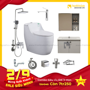 Combo Trọn Bộ Thiết Bị Phòng Tắm 9 Món Tiết Kiệm Navier CBPT009