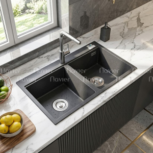 Chậu Rửa Chén Đá 2 Hộc  Navier NV-FT9050
