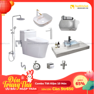 Combo Trọn Bộ Thiết Bị Phòng Tắm 10 Món Tiết Kiệm Navier CBPT0085