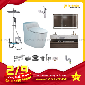 Combo Trọn Bộ Thiết Bị Phòng Tắm 12 Món Tiết Kiệm Navier CBPT0030