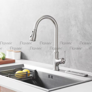Vòi Rửa Chén Nóng Lạnh Đồng Thau Mạ Crome Cao Cấp Navier NV-6055CR