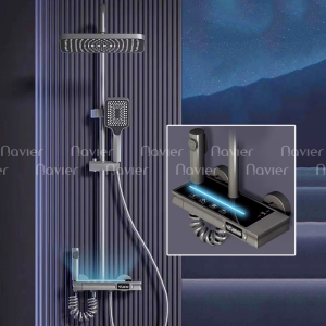 Sen Cây Tắm Đứng Nóng Lạnh Dạng Phím Đàn Có Led Hiển Thị Nhiệt Độ Navier NV-872