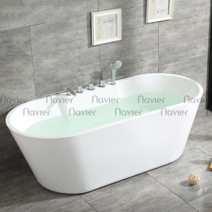 Bồn tắm nằm ngâm Oval thẳng kèm bộ vòi cao cấp Navier NV-1509