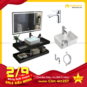 Combo Kệ Đá 2 Tầng Đen Vân Vàng Chống Trầy Siêu Tiết Kiệm Navier CBPT0061