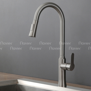 Vòi chén nóng lạnh đầu rút đồng thau Navier NV-215