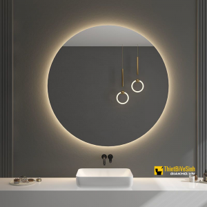Gương Phòng Tắm Tròn LED Vàng 60X60 Navier NV-165