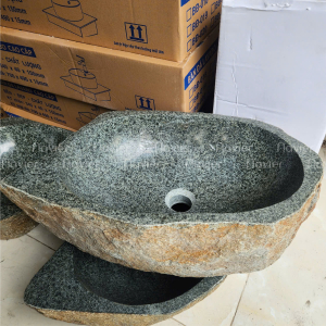 Chậu Lavabo Oval Đá Cuội Nguyên Khối Navier NV-DC006