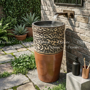 Chậu Lavabo Nghệ Thuật Kiểu Trụ Đứng EV-CĐC09