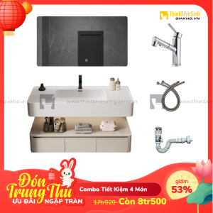 Combo Bộ Tủ Chậu Lavabo Siêu Tiết Kiệm Cao Cấp Navier CBTL09