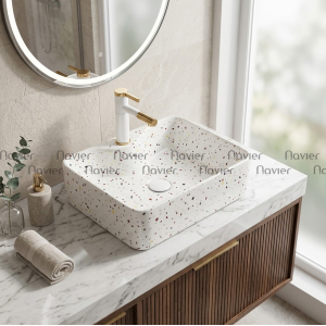 Lavabo Đặt Bàn Hình Chữ Nhật Ngũ Sắc Navier NV-403NS