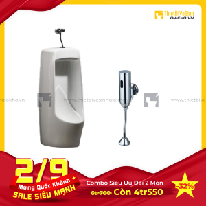 Combo Bồn Tiểu Van Xả Cảm Ứng Siêu Tiết Kiệm Navier CBT03
