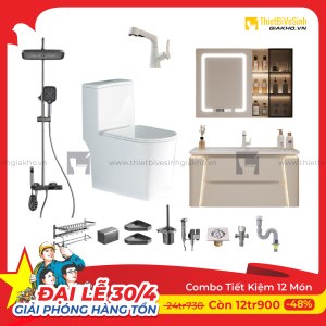 Combo Trọn Bộ Thiết Bị Phòng Tắm 12 Món Tiết Kiệm Navier CBPT0031