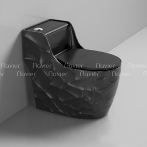 Bồn Cầu 1 Khối Đen Nút Lệch Nhập Khẩu Cao Cấp Navier NV-1033D