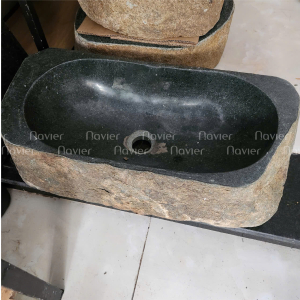 Chậu Lavabo Oval Đá Cuội Nguyên Khối Navier NV-DC002