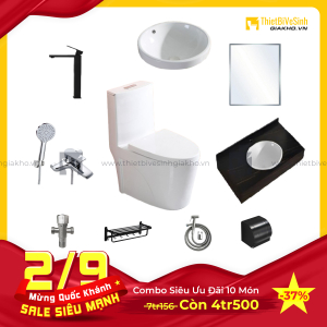 Combo Trọn Bộ Thiết Bị Phòng Tắm 10 Món Tiết Kiệm Navier CBPT0081