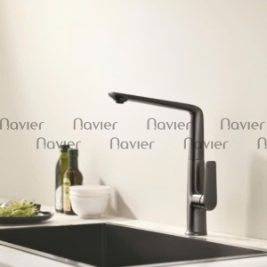  Vòi Rửa Chén Nóng Lạnh Đồng Thau Mạ Xám Navier NV-6072X