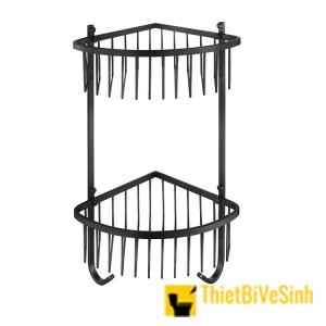 Kệ góc treo tường 2 tầng Đen Tĩnh Điện Navier cao cấp NV-99D