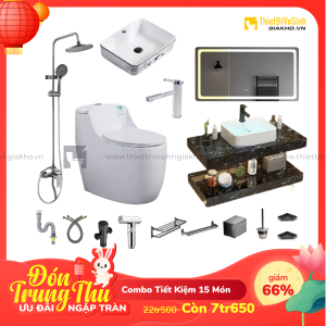 Combo Trọn Bộ Thiết Bị Phòng Tắm 15 Món Tiết Kiệm CBPT0023