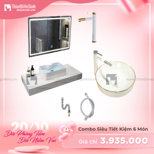 Combo Kệ Đá Chống Trầy Trắng Vân Mây Siêu Tiết Kiệm Navier CBPT0060
