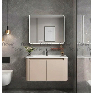 Tủ Lavabo Nhôm Với Tủ Gương Led Bo Góc Navier NV-623K60