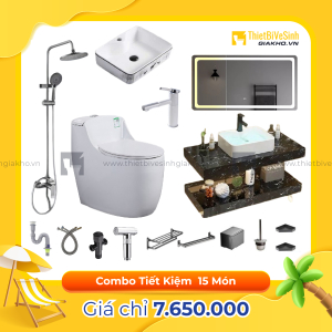 Combo Trọn Bộ Thiết Bị Phòng Tắm 15 Món Tiết Kiệm CBPT0023