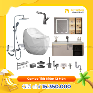 Combo Trọn Bộ Thiết Bị Phòng Tắm 12 Món Tiết Kiệm Navier CBPT0032