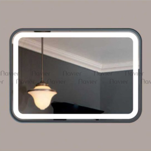 Gương Led Cảm Ứng Viền Inox Xi Đen 60 x 80 Navier NV-187LD