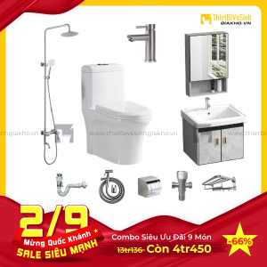 Combo Trọn Bộ Thiết Bị Phòng Tắm 9 Món Tiết Kiệm Navier CBPT004