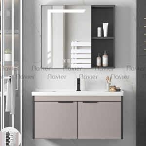 Siêu Sale Thanh Lý Bộ Tủ Chậu Lavabo Nhôm Kèm Tủ Gương Navier Cao Cấp NV-559