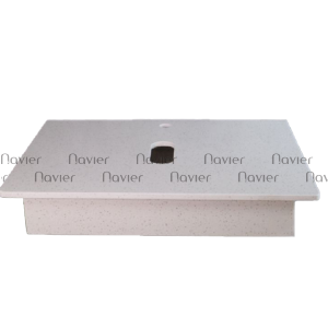 Bàn Đá Lavabo 1 Tầng Màu Trắng Gạo Navier NV-496