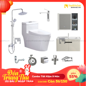 Combo Trọn Bộ Thiết Bị Phòng Tắm 9 Món Tiết Kiệm Navier CBPT007