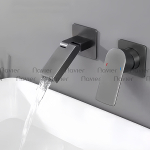 Vòi Lavabo Âm Tường Nóng Lạnh Đồng Thau Cao Cấp Navier NV-5027X