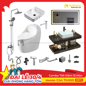 Combo Trọn Bộ Thiết Bị Phòng Tắm 15 Món Tiết Kiệm CBPT0023