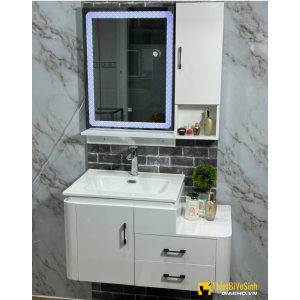 Bộ Tủ Nhựa PVC Chậu Lavabo Kèm Tủ Gương Navier NV-587