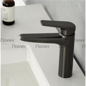 Vòi Lavabo Nóng Lạnh Đồng Thau Màu Xám Navier NV-ZY91