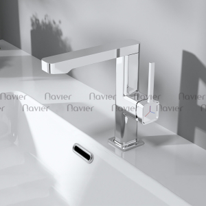 Vòi Lavabo Nóng Lạnh Đồng Thau Mạ Crom Xoay 360 Navier NV-766CR