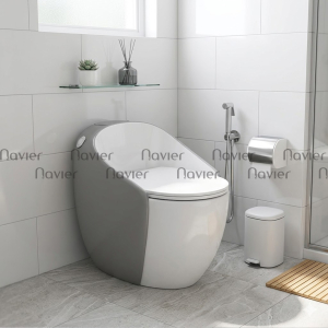 Bồn Cầu Trứng Xám Trắng Cao Cấp Navier NV-1028XT