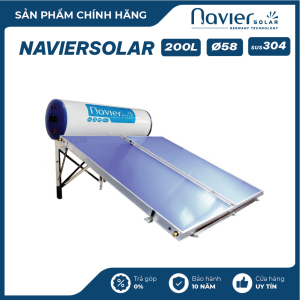 Máy Nước Nóng Năng Lượng Mặt Trời Tấm Phẳng Ruột Inox 304 200L Navier Solar NVS-200LPI