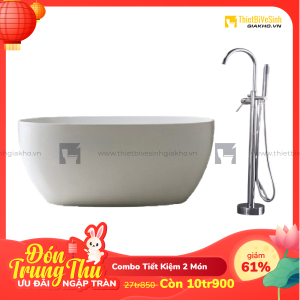 Combo Bồn Tắm Hình Oval Kèm Củ Sen Tắm Cao Cấp Navier CBBT03