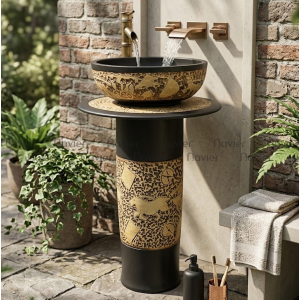 Chậu Lavabo Nghệ Thuật Kiểu Trụ Đứng EV-CĐC05