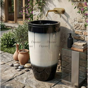 Chậu Lavabo Nghệ Thuật Kiểu Trụ Đứng EV-CĐC07