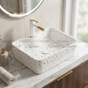 Lavabo Đặt Bàn Hình Chữ Nhật Ngũ Sắc Navier NV-403NS
