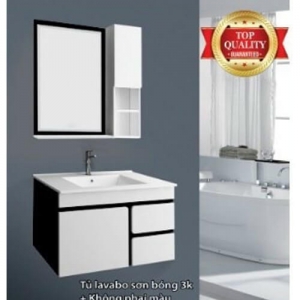 Bộ Tủ Chậu Lavabo PVC Sơn Bóng 3K Cao Cấp Liền Tủ Gương Navier NV-542