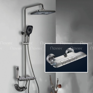 Sen Cây Tắm Nóng Lạnh Phím Đàn Đồng Thau Phủ Nano Navier NV-CS17