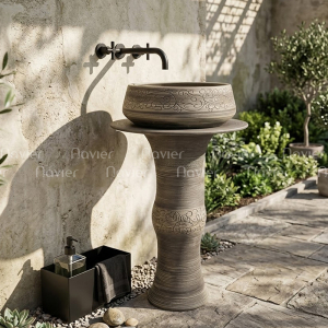 Chậu Lavabo Chân Sứ Nghệ Thuật EV-CĐC02