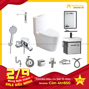 Combo Trọn Bộ Thiết Bị Phòng Tắm 9 Món Tiết Kiệm Navier CBPT0077