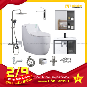 Combo Trọn Bộ Thiết Bị Phòng Tắm 9 Món Tiết Kiệm Navier CBPT0010