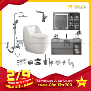 Combo Trọn Bộ Thiết Bị Phòng Tắm 12 Món Tiết Kiệm Navier CBPT0033